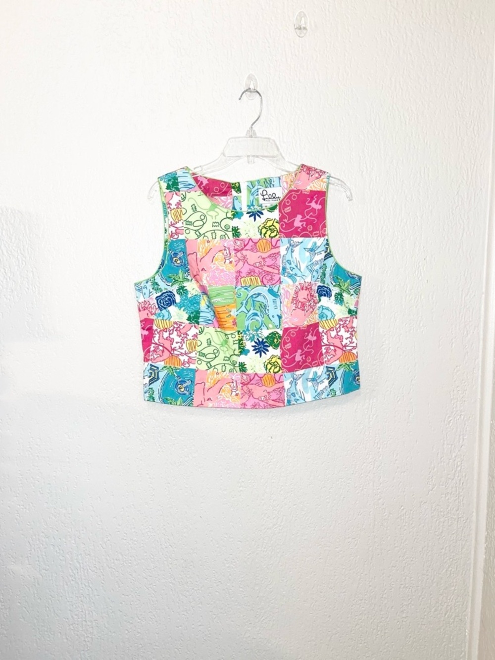 Lilly Pulitzer Patchwork Print Crop Top multicolor/ SZ- 12